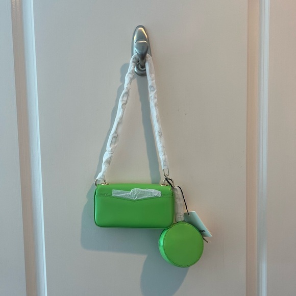 Sandro Vert Pomme Mini Purse Green Chain Strap Women's Bag - Picture 8 of 16